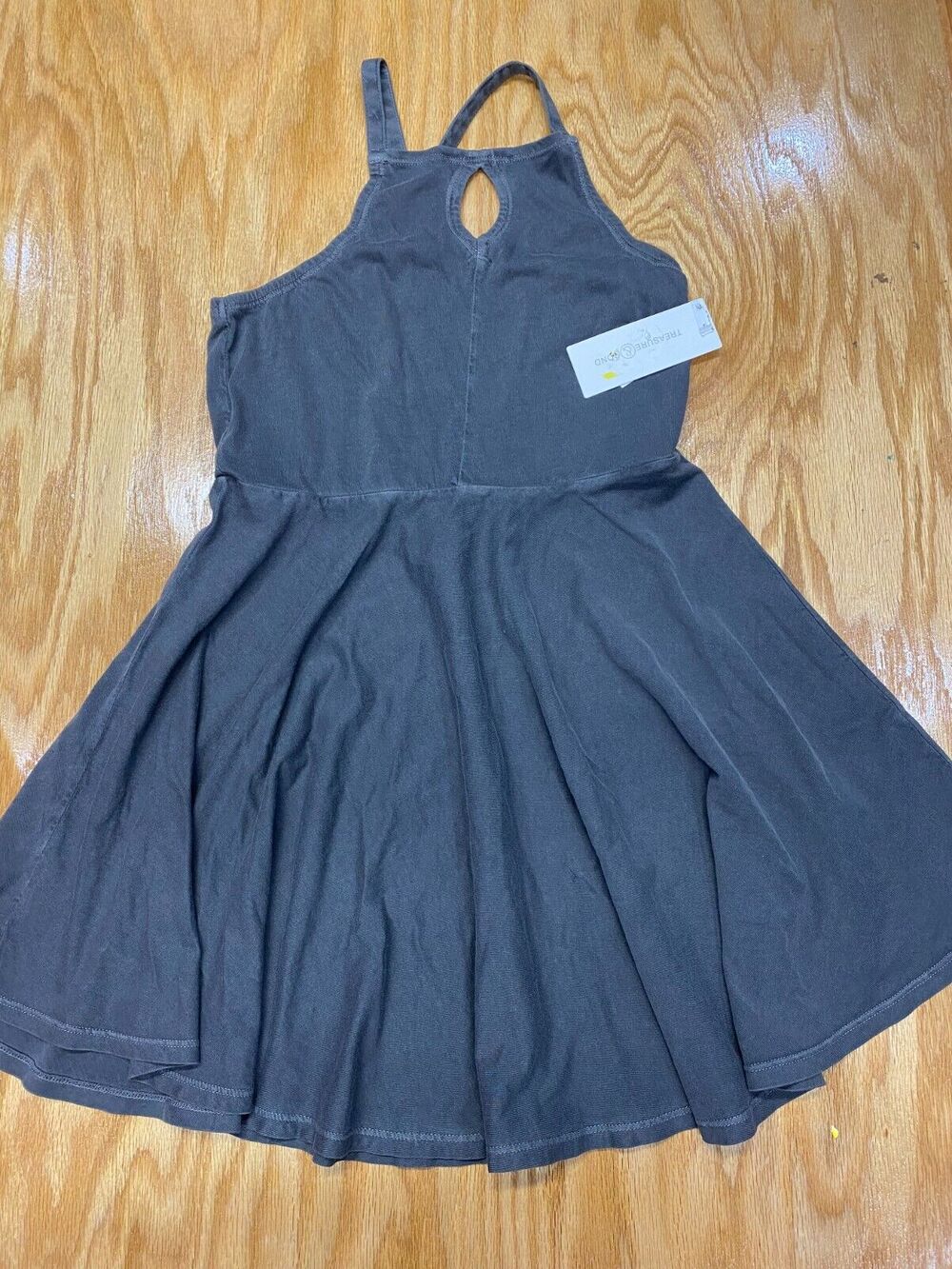 Treasure & Bond Dress Womens Large (10/12) Blue Sleeveless Keyhole Halter B61
